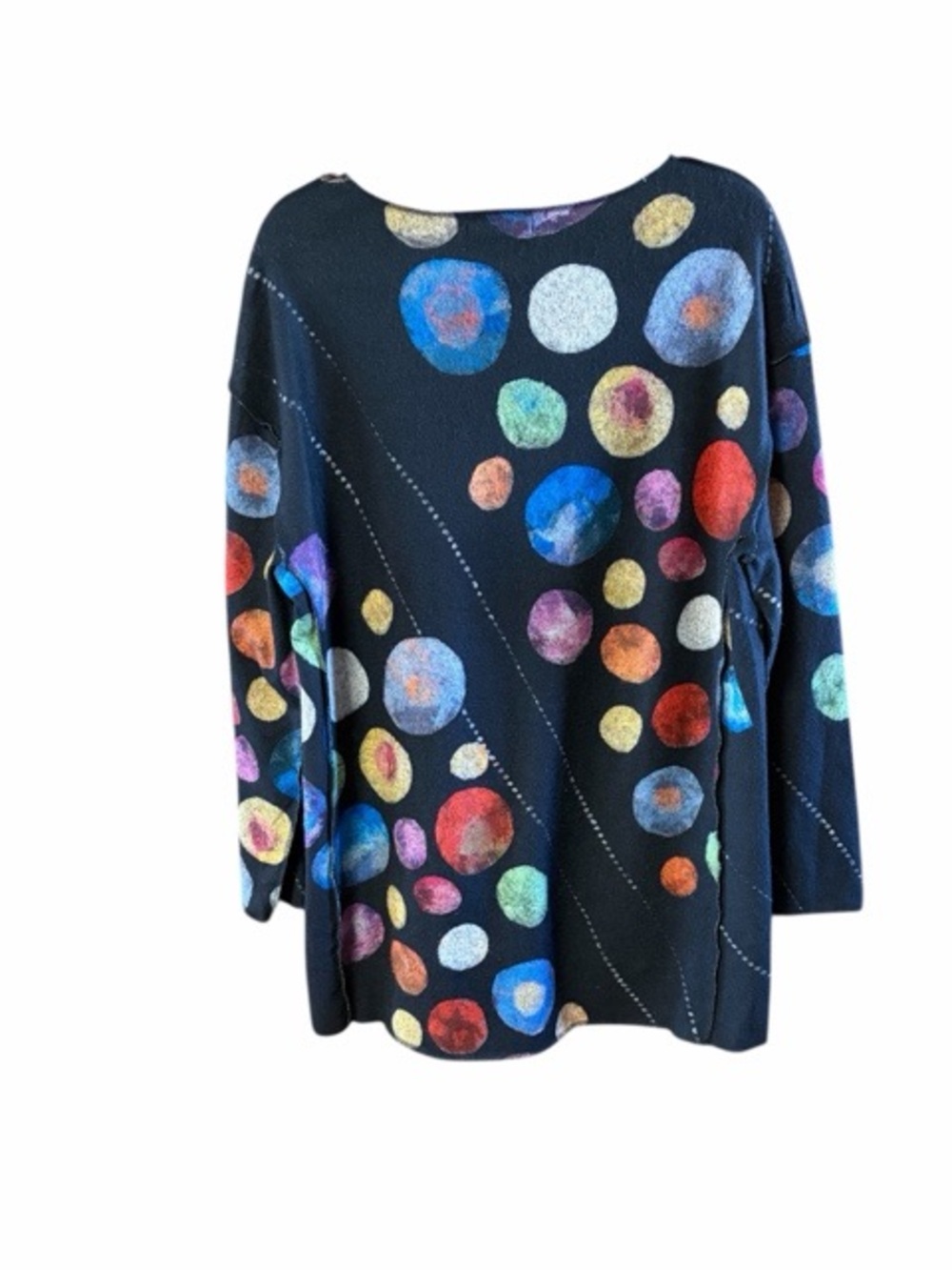 Trisha Tyler Colorful Artsy Dot‎ High-Low Tunic Top - Picture 3 of 6